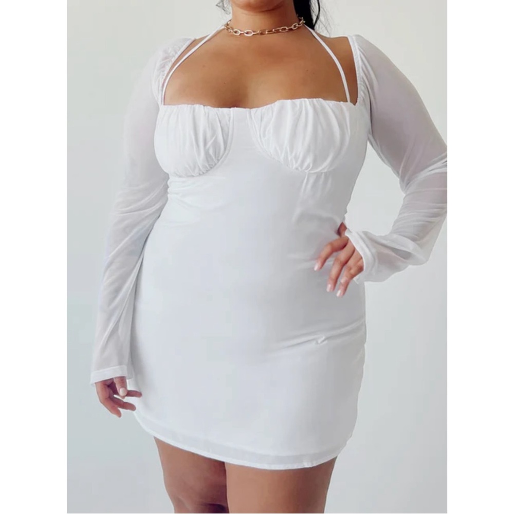 Princess Polly Dyer Sheer Sleeve Mini Dress